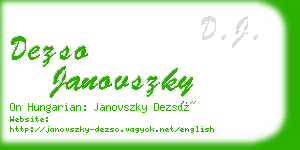 dezso janovszky business card